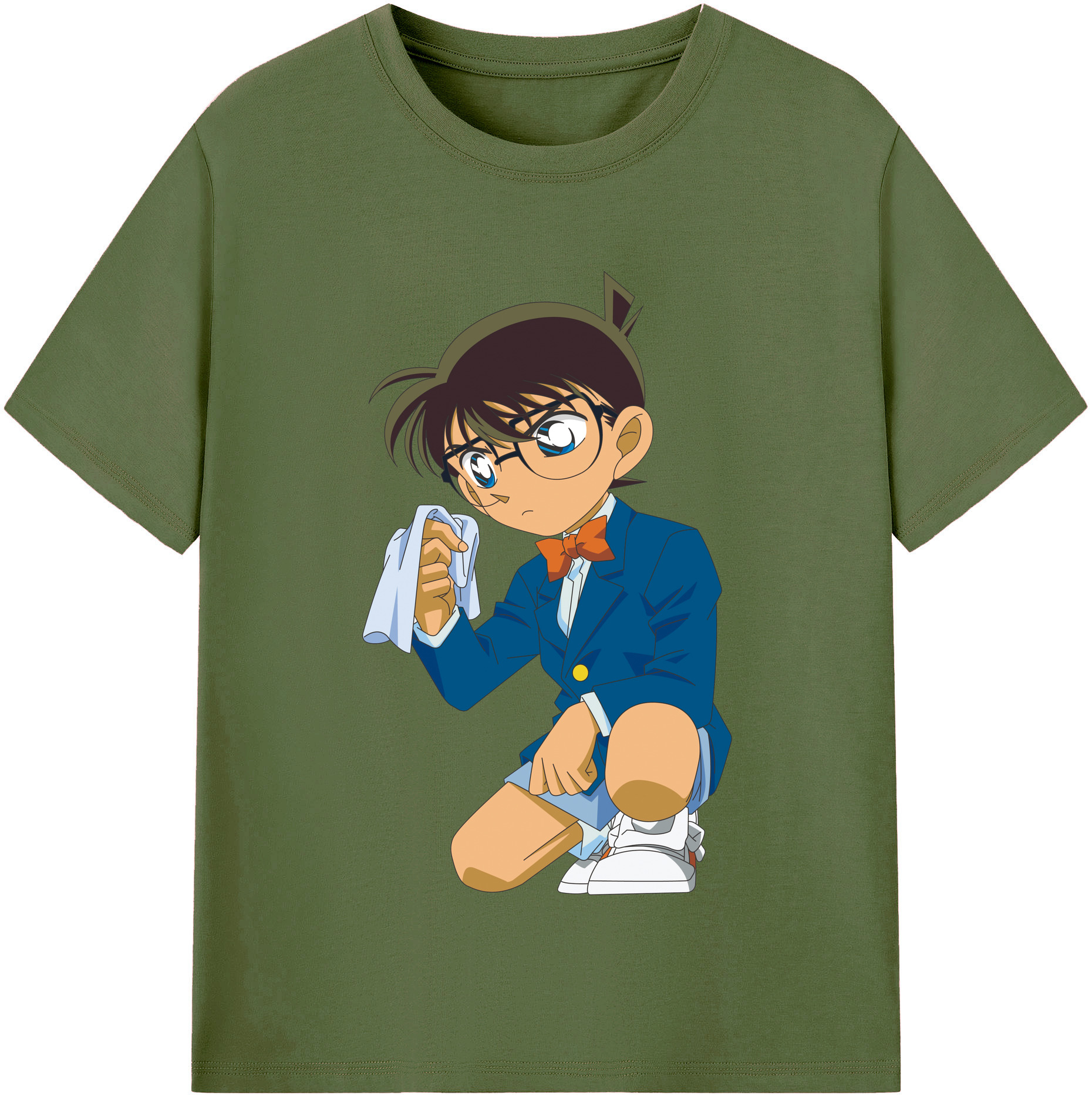 （画像用） 名探偵コナン 江戸川 コナン Detective Conan Conan Edogawa 綿100％半袖Tシャツ（フロントプリント）